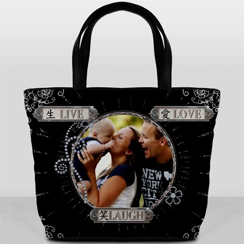 Live Love Laugh Bucket Bag By Lil Front