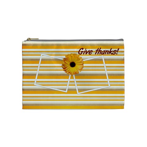 Give Thanks Cosmetic Bag (m) By Elena Petrova Front