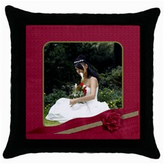 Red and Black Throw Pillow - Throw Pillow Case (Black)