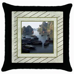 Framed in Light Gold - Throw Pillow Case (Black)