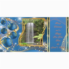 Frosted Bauble Christmas Photo Card (4x8) Midnight Blue