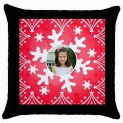 snowflake pillow (5 styles) - Throw Pillow Case (Black) snowflake pillow (5 styles) - Throw Pillow Case (Black)