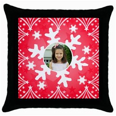 snowflake pillow - Throw Pillow Case (Black)