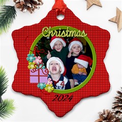 2-sided Snowflake 4 - Snowflake Ornament (Two Sides)