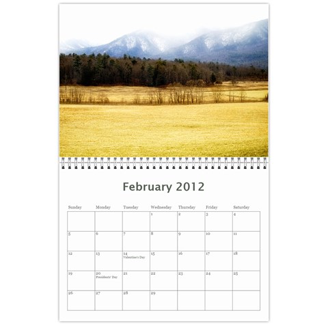 2012 Calendar Smoky Mountains By Terena Lambert Boone Feb 2012