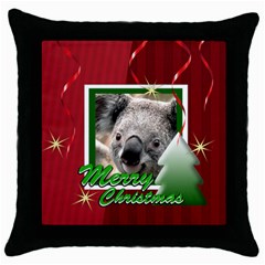 christmas - Throw Pillow Case (Black)