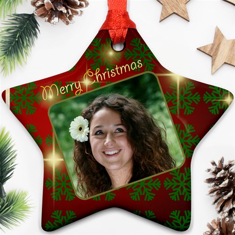 Merry Christmas Red And Green Star (2 Sided) By Deborah Front
