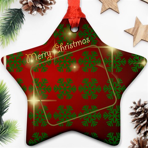 Merry Christmas Red And Green Star (2 Sided) By Deborah Back
