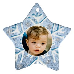 My Ice Blue Star Snowflake (2 sided) - Star Ornament (Two Sides)