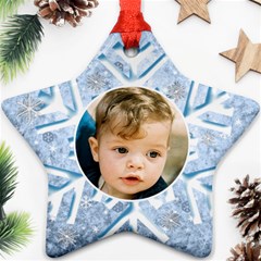 My Ice Blue Star Snowflake (2 sided) - Star Ornament (Two Sides)