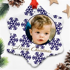 Blue Snowflake Ornament (2 sided) - Snowflake Ornament (Two Sides)