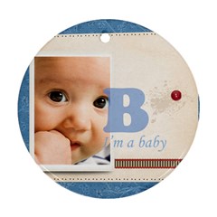 baby blue - Round Ornament (Two Sides) baby blue - Round Ornament (Two Sides)