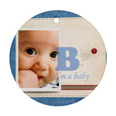 baby blue - Round Ornament (Two Sides)