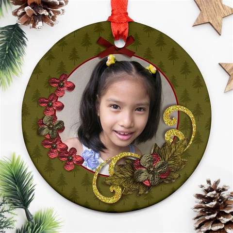 Round Ornament (two Sides): Christmas5 By Jennyl Back