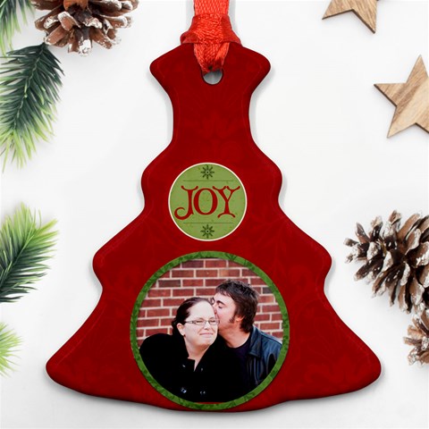 Red Joy Ornament By Jen Front