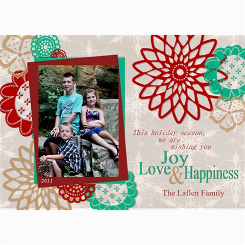 Flower Christmas Card By Lana Laflen 7 x5  Photo Card - 1