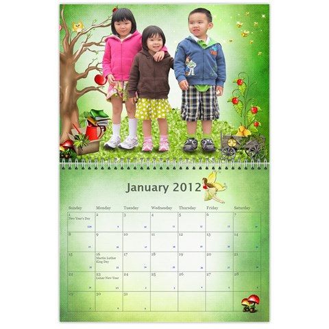 2012 Calendar Jan 2012