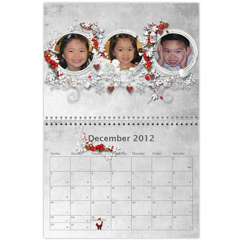 2012 Calendar Dec 2012