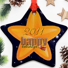  Happy Holidays 2011 double sided star ornament - Star Ornament (Two Sides)