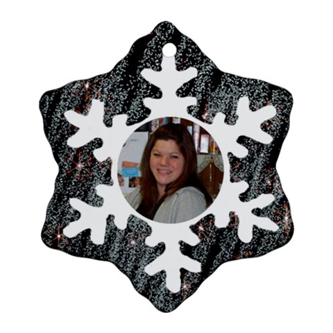 Bkack With White Snowflake Ornament By Kim Blair Front