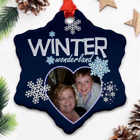 Winter Wonderland Double Sided Snowflake Ornament By Catvinnat Front