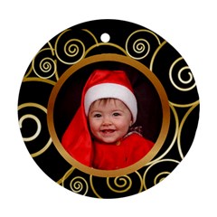 Black and gold (2 Sided ) Round Ornament - Round Ornament (Two Sides) Black and gold (2 Sided ) Round Ornament - Round Ornament (Two Sides)