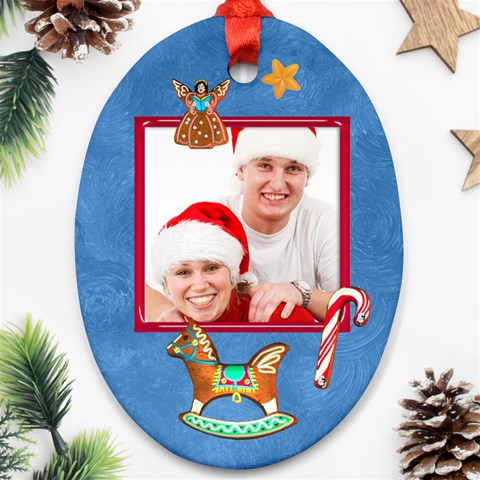 Merry Christmas Cookie 2011 Double Sided Oval Ornament By Catvinnat Back