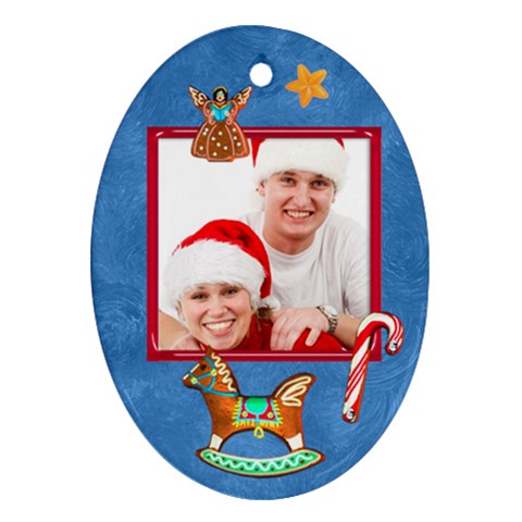Merry Christmas Cookie 2011 Double Sided Oval Ornament By Catvinnat Back