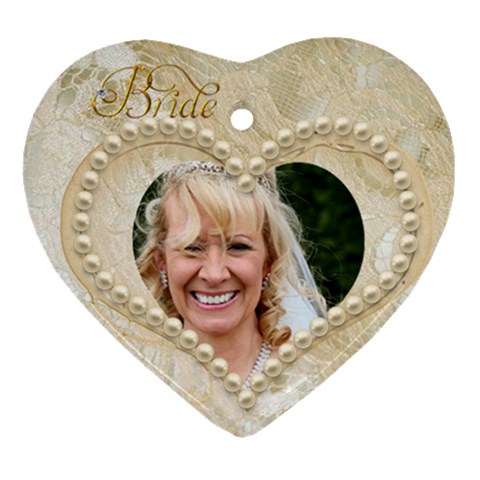 Bride & Groom Heart Double Sided Ornament By Catvinnat Front