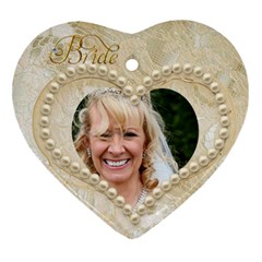 Bride & Groom Heart Double Sided Ornament - Heart Ornament (Two Sides)