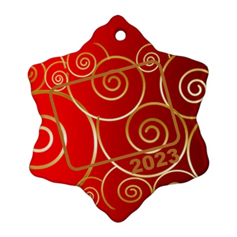 Red And Gold 2023 Snowflake (2 Sided) By Deborah Back