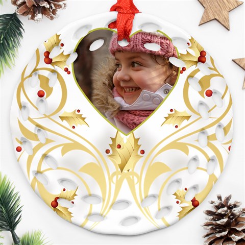 Gold Scroll (2 Sided) Filigree Ornament By Deborah Front