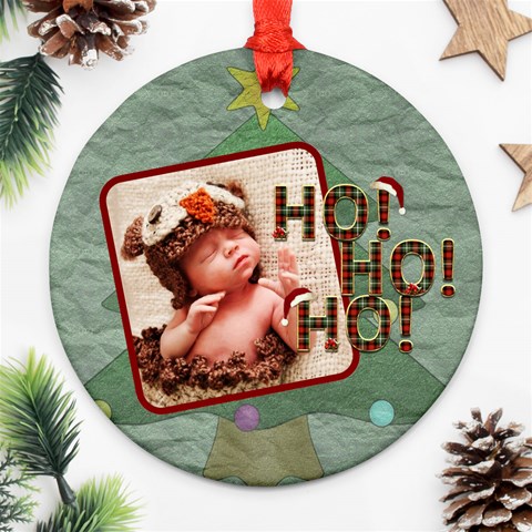 Ho Ho Ho Round Ornament (2 Sides) By Lil Back