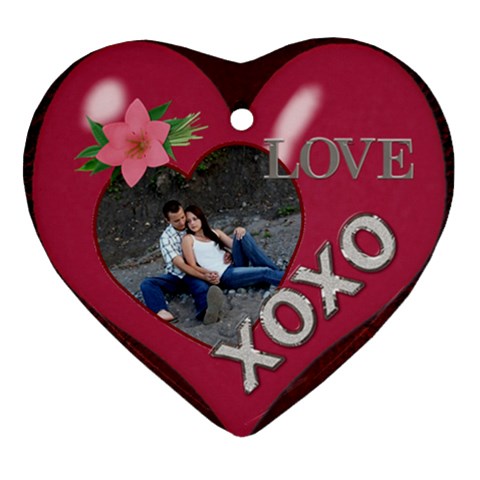 Love Heart Ornament (2 Sides) By Lil Front