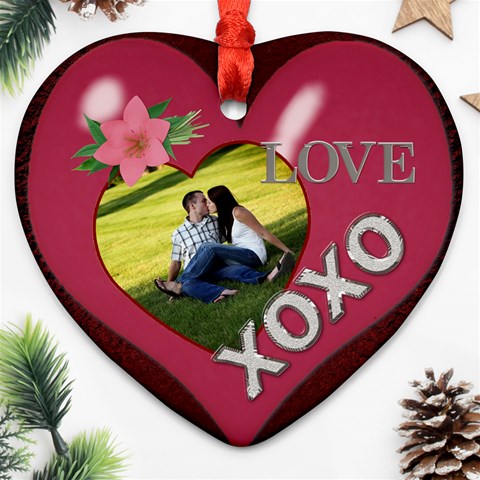 Love Heart Ornament (2 Sides) By Lil Back