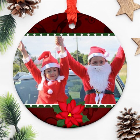 Round Ornament (two Sides): Holidays1 By Jennyl Back