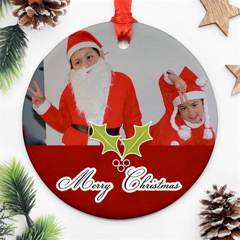 Round Ornament (two Sides): Holidays6 By Jennyl Back