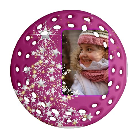 Pink Christmas Tree Filigree Ornament (2 Sided) By Deborah Back