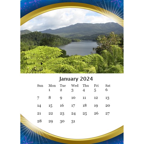 Desktop Calendar With Class In Blue (6x8 5) By Deborah Jan 2024