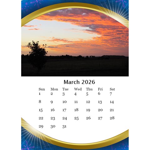 Desktop Calendar With Class In Blue (6x8 5) By Deborah Mar 2026
