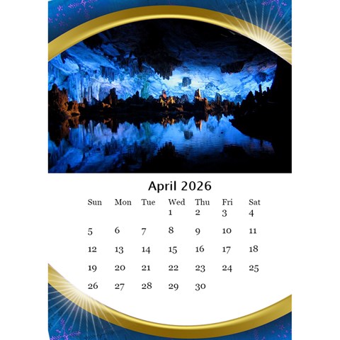 Desktop Calendar With Class In Blue (6x8 5) By Deborah Apr 2026