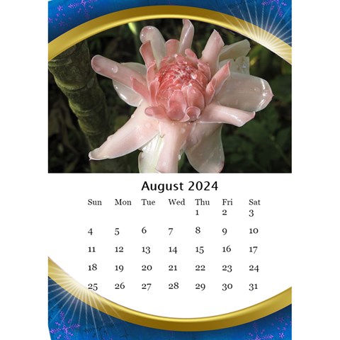 Desktop Calendar With Class In Blue (6x8 5) By Deborah Aug 2024