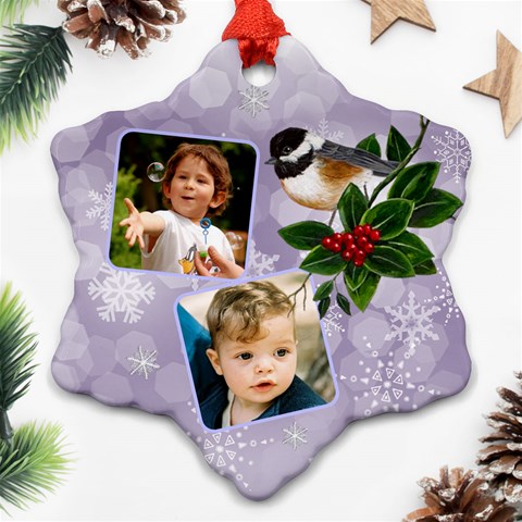 Little Robin Snowflake Ornament (2 Sided) By Deborah Back