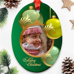 Green Christmas Oval Ornament 2 - Ornament (Oval) Green Christmas Oval Ornament 2 - Ornament (Oval)
