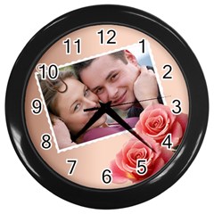 Postcard clock - Wall Clock (Black)