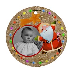 Jolly Santa Double Sided Round Ornament - Round Ornament (Two Sides)