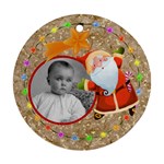 Jolly Santa Double Sided Round Ornament - Round Ornament (Two Sides)