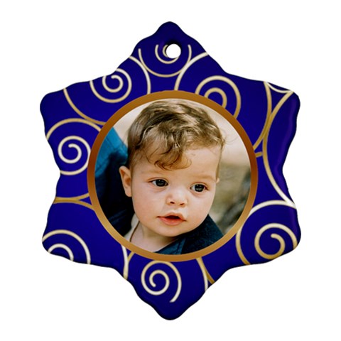 Blue And Gold Snowflake (2 Sided) By Deborah Back