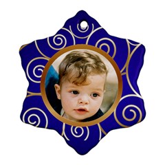 Blue and gold Snowflake Ornament - Ornament (Snowflake)