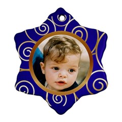 Blue and gold Snowflake Ornament - Ornament (Snowflake)